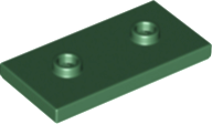 Dark Green Plate, Modified 2 x 4 with 2 Studs (Double Jumper)