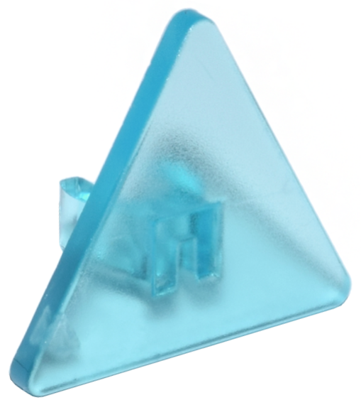 Trans-Light Blue Road Sign 2 x 2 Triangle with Open O Clip