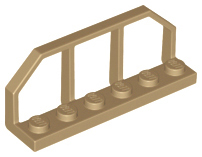 Dark Tan Plate, Modified 1 x 6 with Train Wagon End / Fence