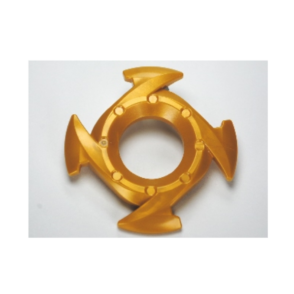 Pearl Gold Ring 4 x 4 with 2 x 2 Hole and 4 Arrow Ends (Ninjago Spinner Crown)