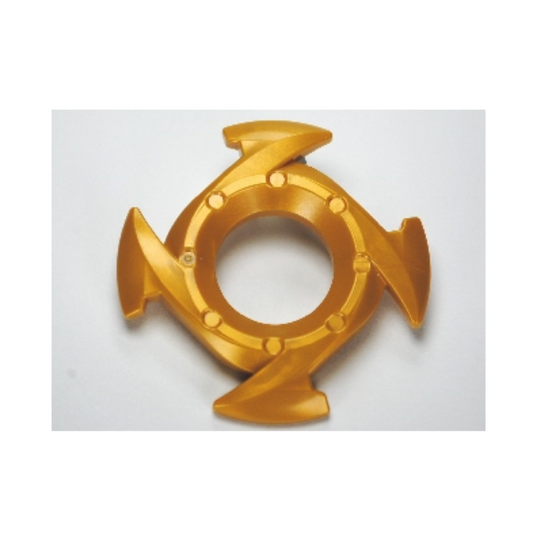 Pearl Gold Ring 4 x 4 with 2 x 2 Hole and 4 Arrow Ends (Ninjago Spinner Crown)