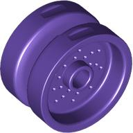 Dark Purple Wheel 18mm D. x 12mm with Pin Hole and Stud, Dotted Brake Rotor Lines