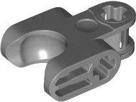 Dark Bluish Gray Technic, Axle Connector 2 x 3 with Ball Joint Socket - Closed Sides, Straight Forks with Closed Axle Holes