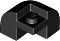 Black Slope, Curved 2 x 2 x 1 1/3 Corner Round with Recessed Stud