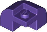 Dark Purple Slope, Curved 2 x 2 x 1 1/3 Corner Round with Recessed Stud