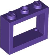 Dark Purple Window 1 x 3 x 2 Flat Front