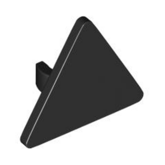 Black Road Sign 2 x 2 Triangle with Open O Clip