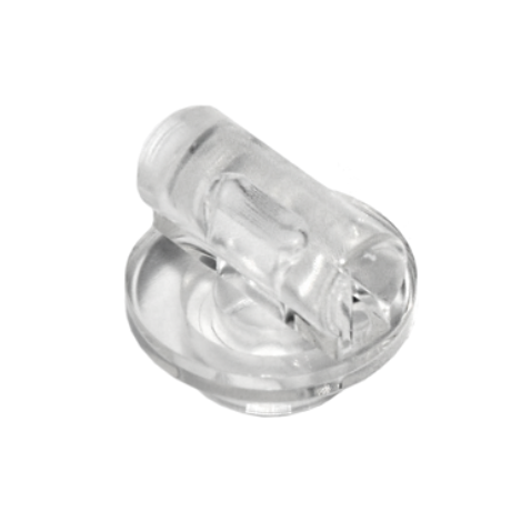 Trans-Clear Plate, Round 1 x 1 with Bar Handle on Short Stem