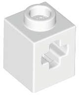 White Technic, Brick 1 x 1 with Axle Hole