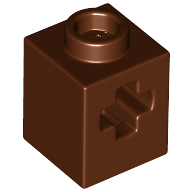 Reddish Brown Technic, Brick 1 x 1 with Axle Hole