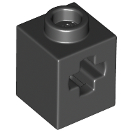 Black Technic, Brick 1 x 1 with Axle Hole