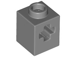 Dark Bluish Gray Technic, Brick 1 x 1 with Axle Hole