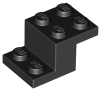 Black Bracket 3 x 2 x 1 1/3 with Bottom Stud Holder