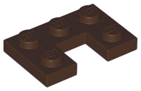 Dark Brown Plate, Modified 2 x 3 with 1 x 1 Cutout
