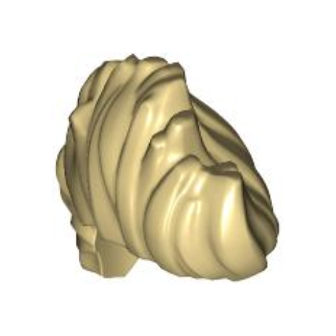 Tan Minifigure, Hair Mohawk, Wide and Wavy