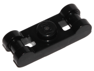 Black Plate, Modified 1 x 1 with Bar Handles on Ends