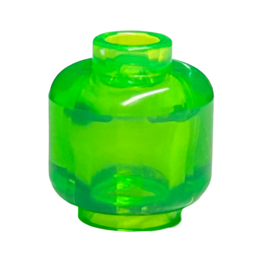 Trans-Bright Green Minifigure, Head (Plain)