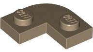 Dark Tan Plate, Round Corner 2 x 2 with 1 x 1 Cutout