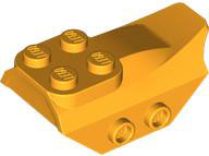 Bright Light Orange Slope, Curved 4 x 2 with 4 Studs on Top, 2 Hollow Studs on Each Side, Wing End