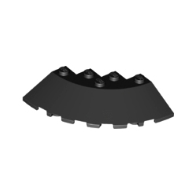 Black Brick, Round Corner 6 x 6 with Slope 33 Edge, Facet Cutout