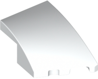 White Wedge 3 x 2 Right No Studs