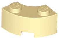 Tan Brick, Round Corner 2 x 2 Macaroni with Stud Notch and Reinforced Underside