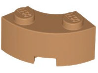 Medium Nougat Brick, Round Corner 2 x 2 Macaroni with Stud Notch and Reinforced Underside