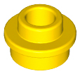 Yellow Plate, Round 1 x 1 with Open Stud