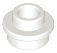 White Plate, Round 1 x 1 with Open Stud