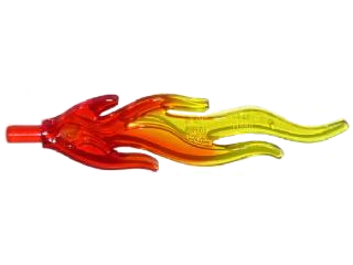 Trans-Red Wave Rounded Straight Large with Bar End (Flame) with Marbled Trans-Yellow Pattern