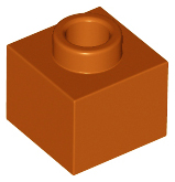 Dark Orange Brick, Modified 1 x 1 x 2/3 with Open Stud
