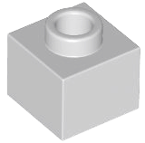 Light Bluish Gray Brick, Modified 1 x 1 x 2/3 with Open Stud