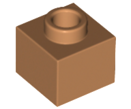 Medium Nougat Brick, Modified 1 x 1 x 2/3 with Open Stud