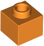 Orange Brick, Modified 1 x 1 x 2/3 with Open Stud