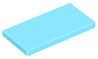 Medium Azure Tile 2 x 4