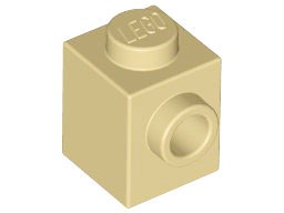 Tan Brick, Modified 1 x 1 with Stud on Side