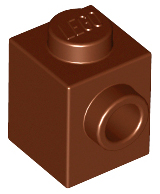 Reddish Brown Brick, Modified 1 x 1 with Stud on Side