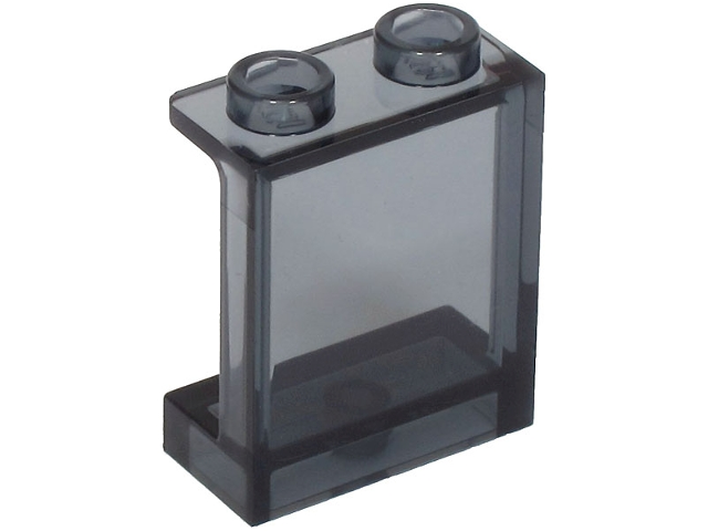 Trans-Black Panel 1 x 2 x 2 with Side Supports - Hollow Studs