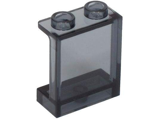 Trans-Black Panel 1 x 2 x 2 with Side Supports - Hollow Studs
