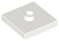 White Plate, Modified 2 x 2 with Groove and 1 Stud in Center (Jumper)
