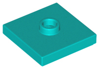 Dark Turquoise Plate, Modified 2 x 2 with Groove and 1 Stud in Center (Jumper)