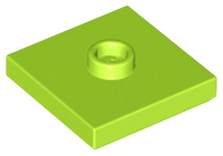 Lime Plate, Modified 2 x 2 with Groove and 1 Stud in Center (Jumper)