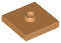 Medium Nougat Plate, Modified 2 x 2 with Groove and 1 Stud in Center (Jumper)