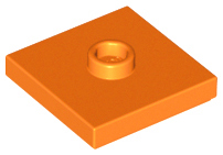 Orange Plate, Modified 2 x 2 with Groove and 1 Stud in Center (Jumper)