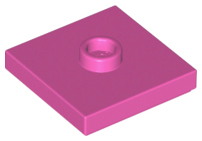 Dark Pink Plate, Modified 2 x 2 with Groove and 1 Stud in Center (Jumper)