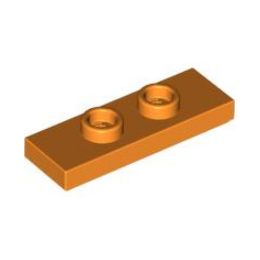 Orange Plate, Modified 1 x 3 with 2 Studs (Double Jumper)