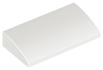 White Slope, Curved 2 x 4 x 2/3 with Bottom Tubes