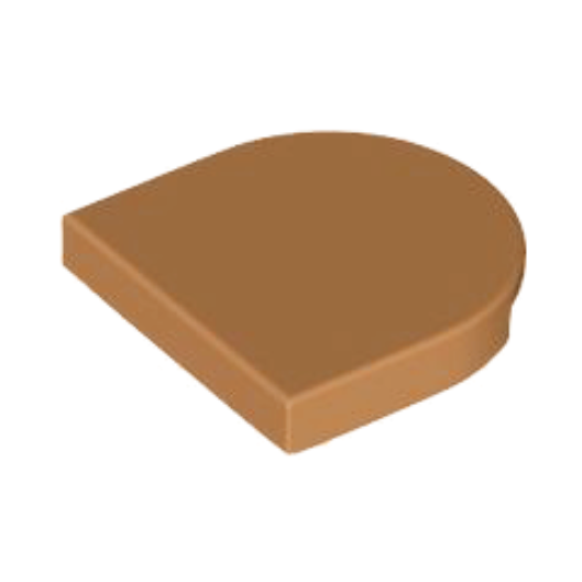 Medium Nougat Tile, Round 2 x 2 Half Circle Extended