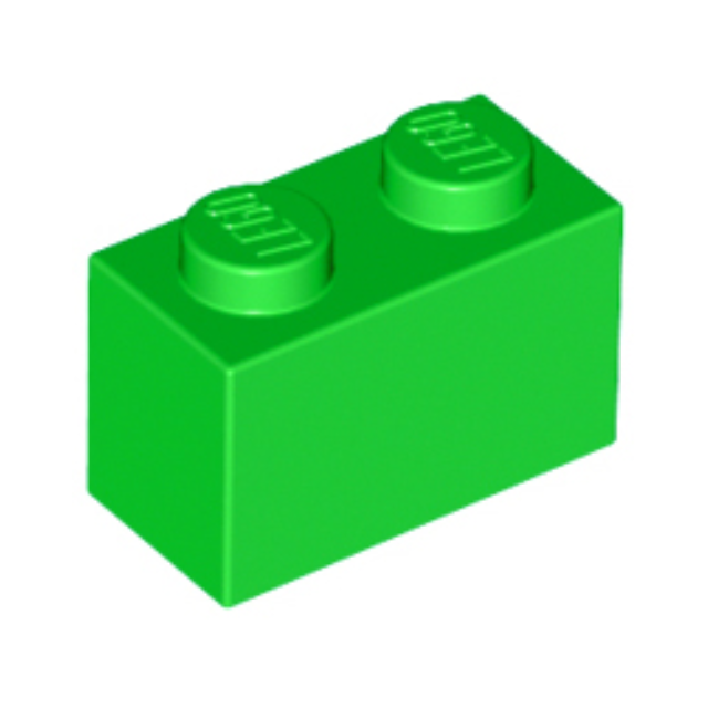 Bright Green Brick 1 x 2