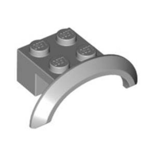 Light Bluish Gray Vehicle, Mudguard 4 x 2 1/2 x 1 with Arch Round